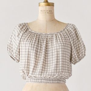 Vintage Gingham Checkered Crop Top